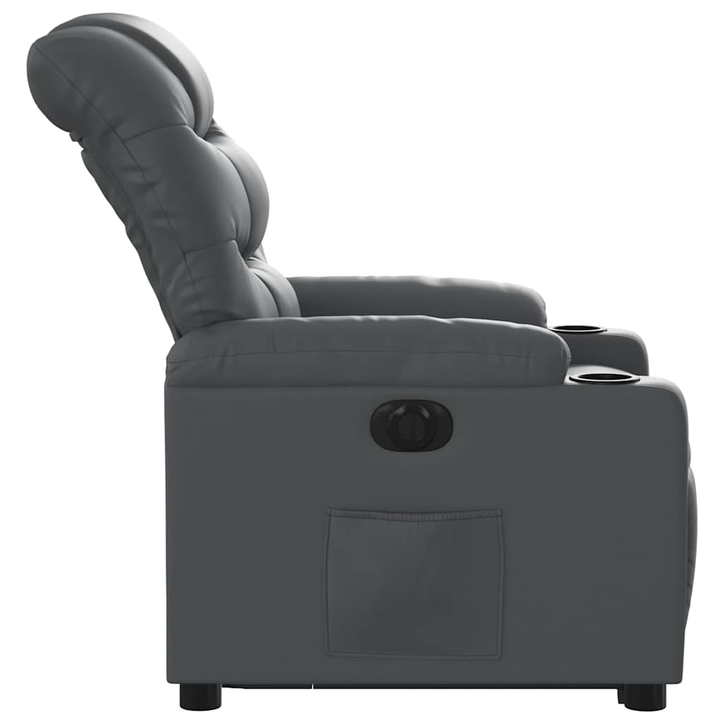 Fauteuil inclinable électrique gris similicuir