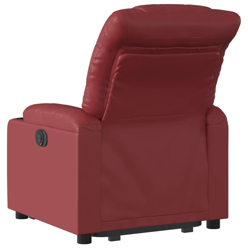 Fauteuil inclinable électrique rouge bordeaux similicuir - XIOS