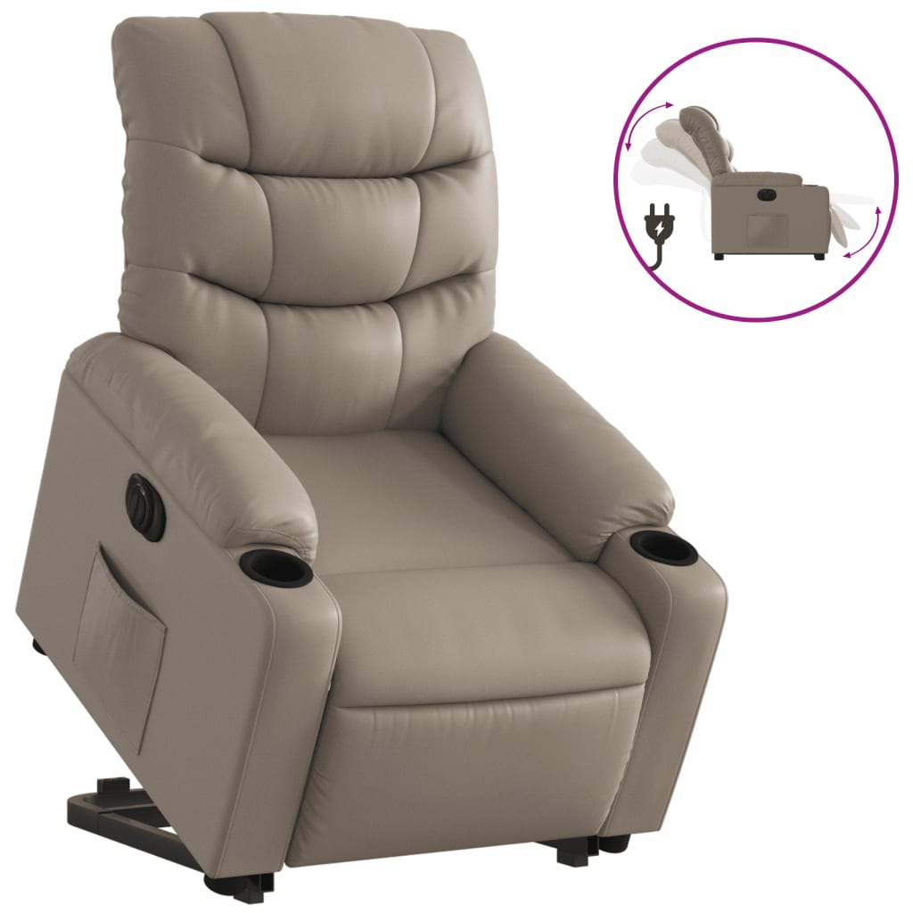 Fauteuil inclinable électrique cappuccino similicuir - XIOS