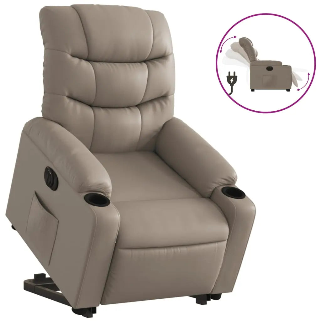 Fauteuil inclinable électrique cappuccino similicuir - XIOS