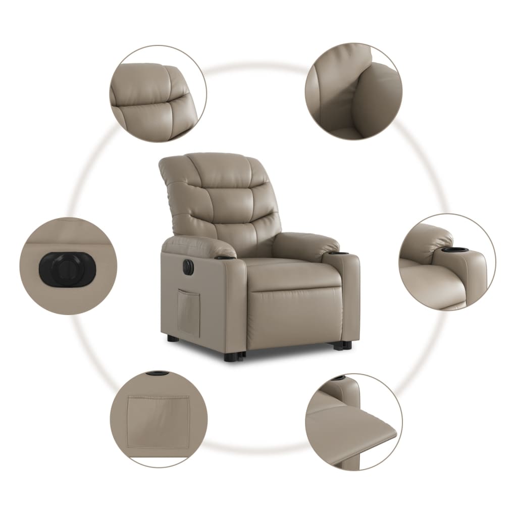 Fauteuil inclinable électrique cappuccino similicuir - XIOS