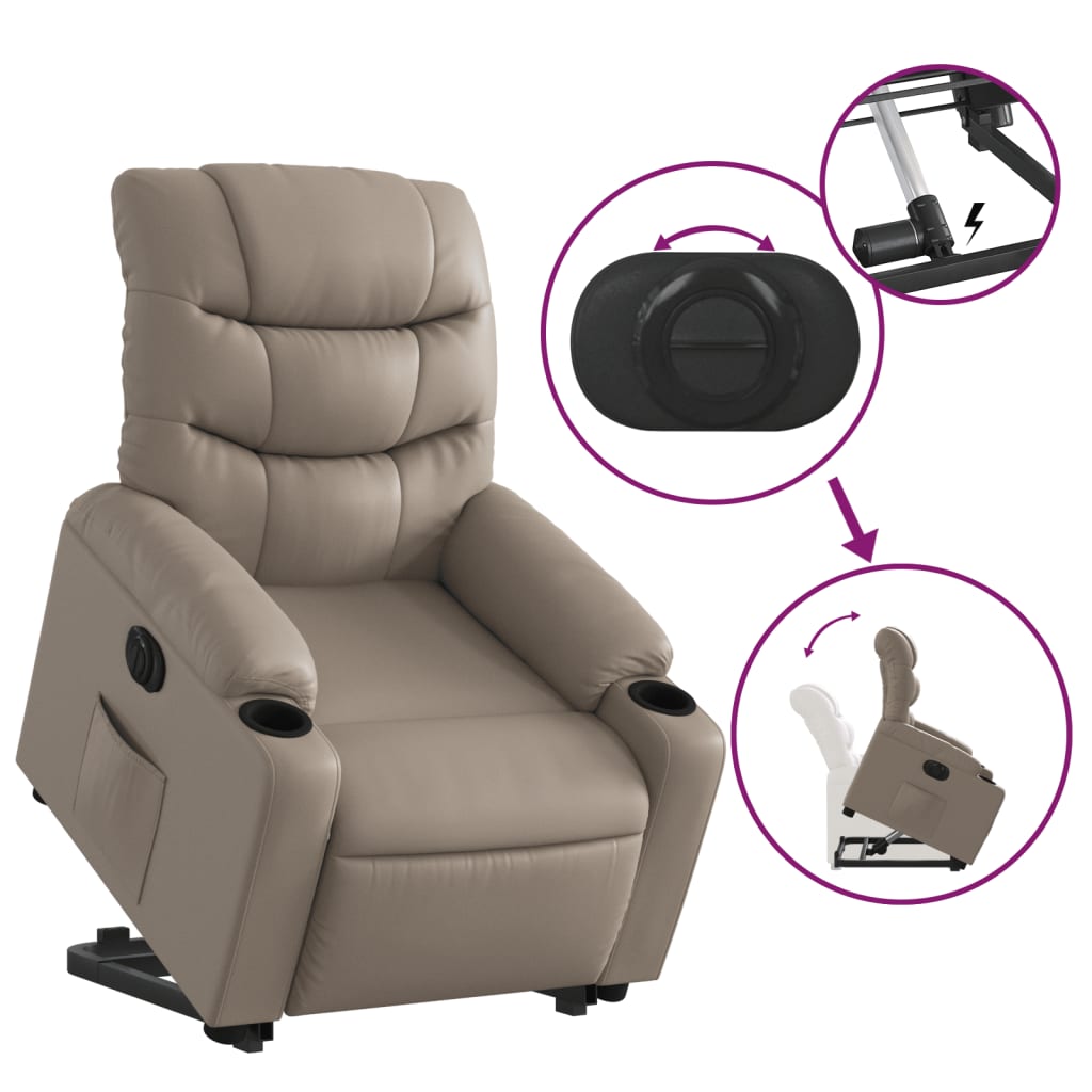Fauteuil inclinable électrique cappuccino similicuir - XIOS