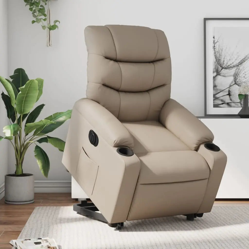 Fauteuil inclinable électrique cappuccino similicuir - XIOS