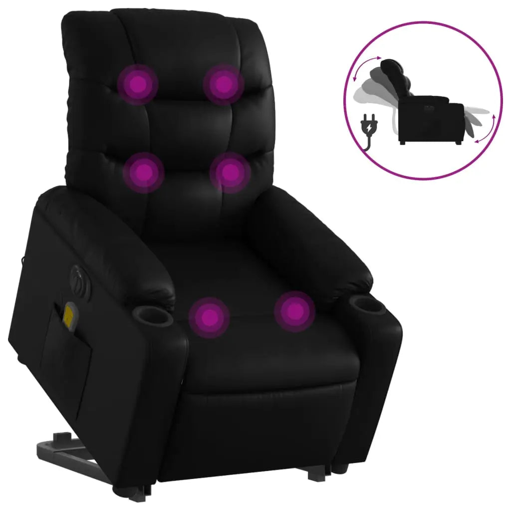 Fauteuil inclinable de massage électrique noir similicuir - XIOS