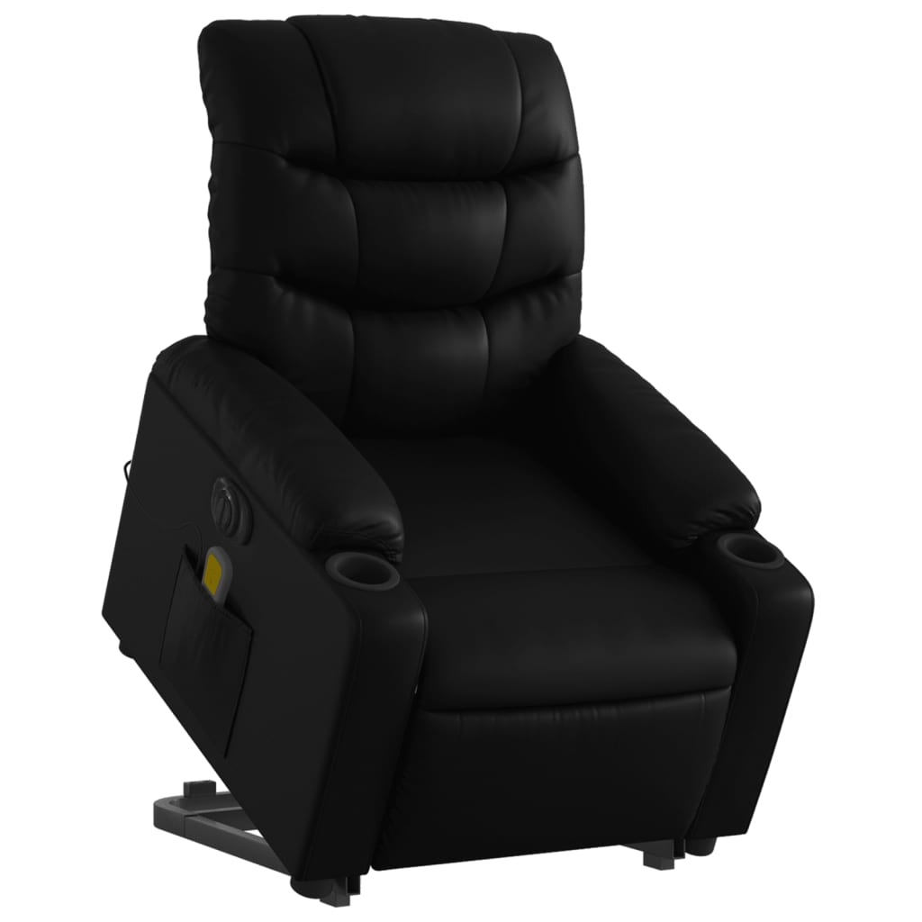 Fauteuil inclinable de massage électrique noir similicuir - XIOS