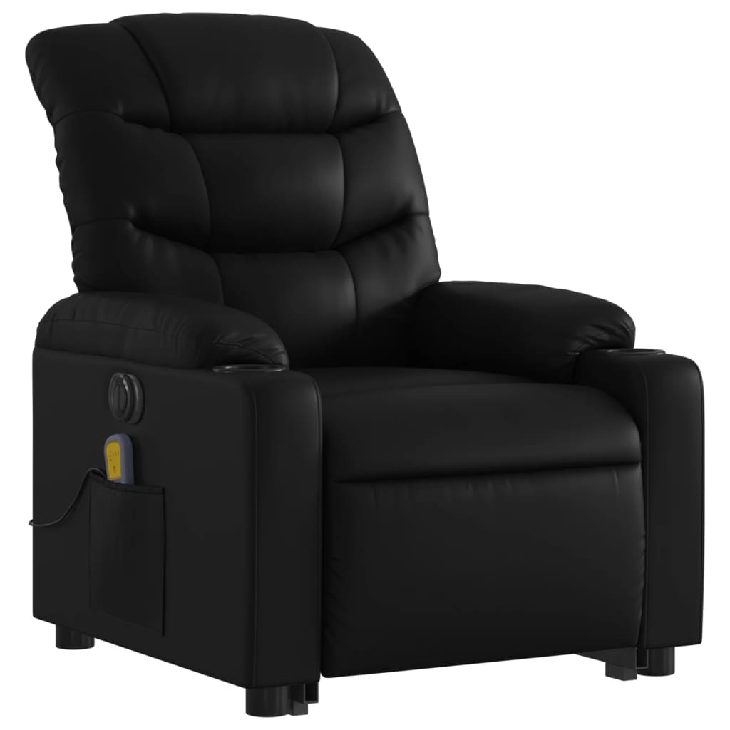 Fauteuil inclinable de massage électrique noir similicuir - XIOS