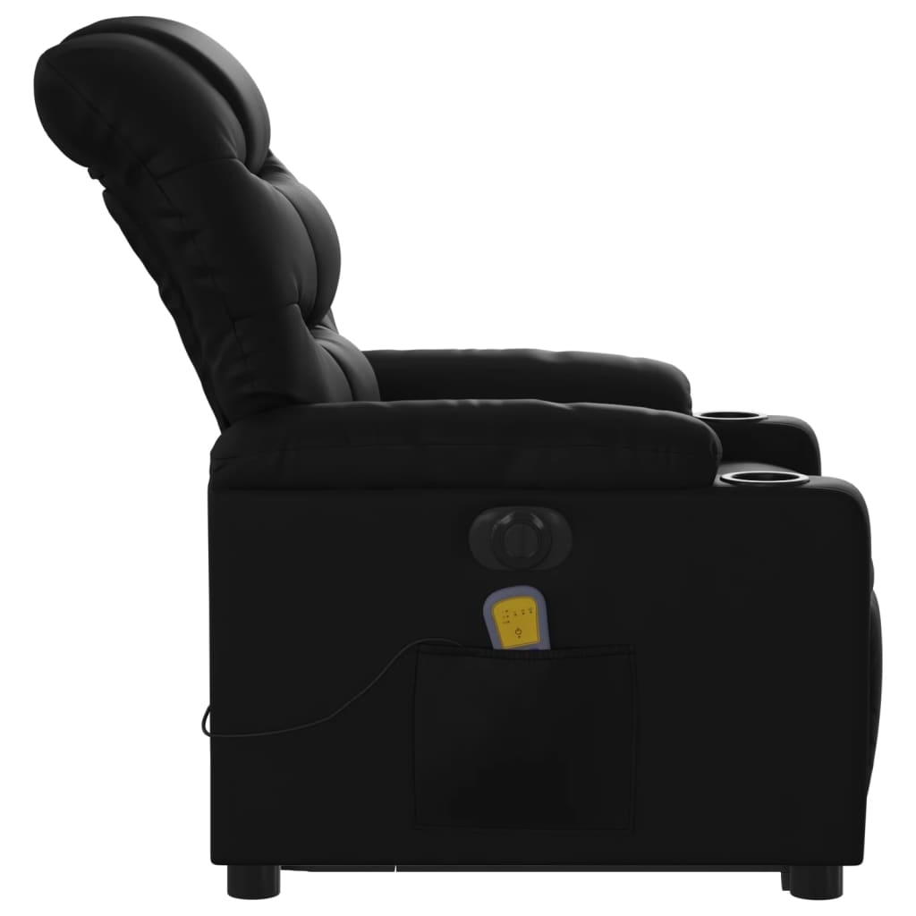 Fauteuil inclinable de massage électrique noir similicuir - XIOS