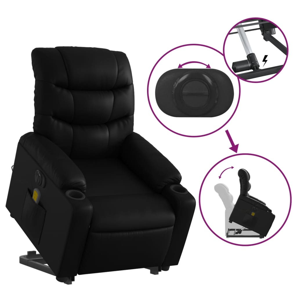 Fauteuil inclinable de massage électrique noir similicuir - XIOS