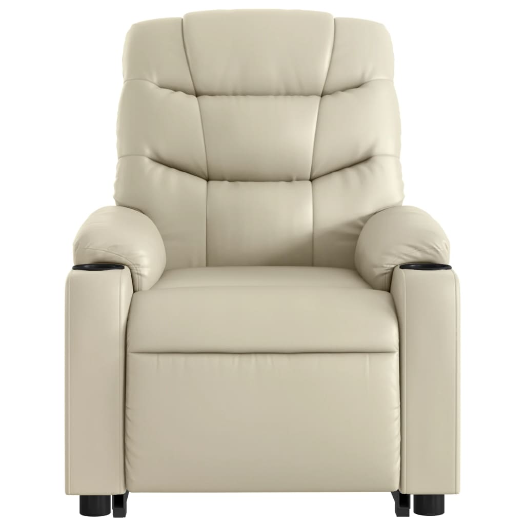 Fauteuil inclinable de massage électrique crème similicuir - XIOS