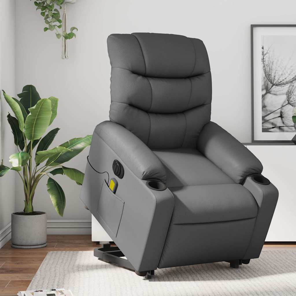 Fauteuil inclinable de massage électrique gris similicuir - XIOS