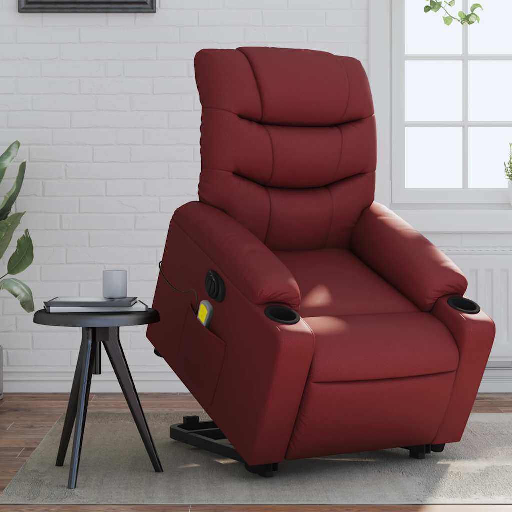 Fauteuil inclinable de massage électrique rouge bordeaux - XIOS