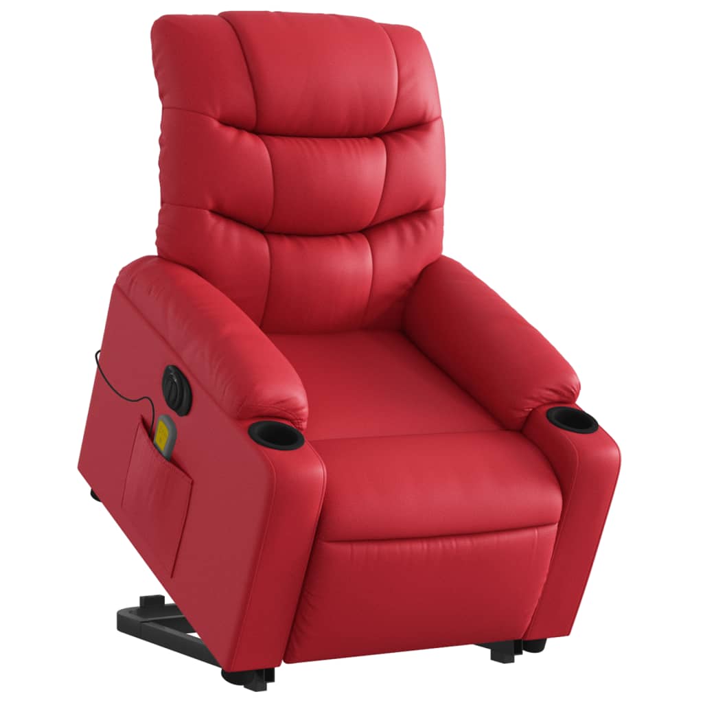Fauteuil inclinable de massage électrique rouge similicuir - XIOS