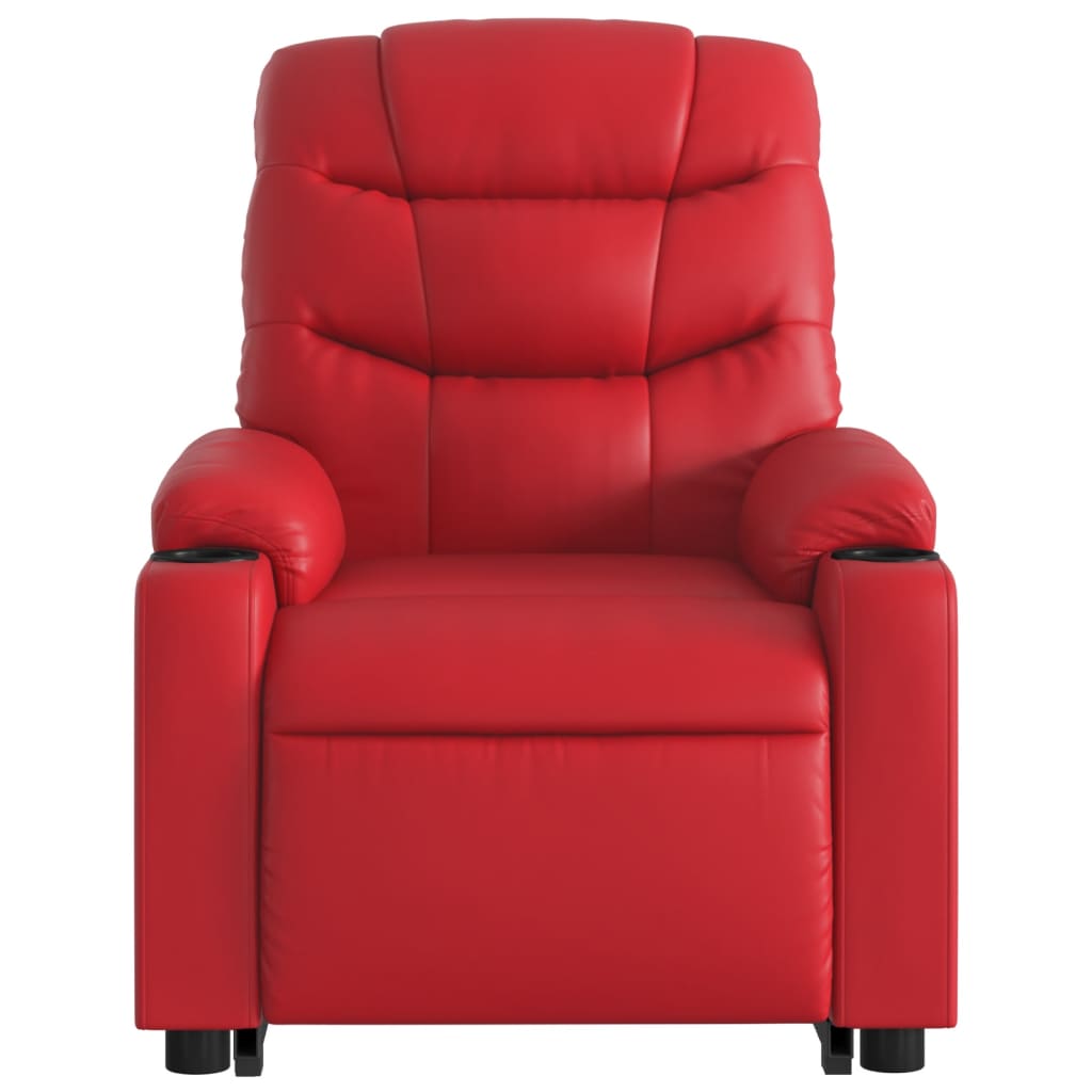 Fauteuil inclinable de massage électrique rouge similicuir