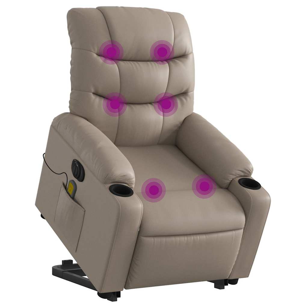 Fauteuil inclinable de massage électrique cappuccino similicuir - XIOS