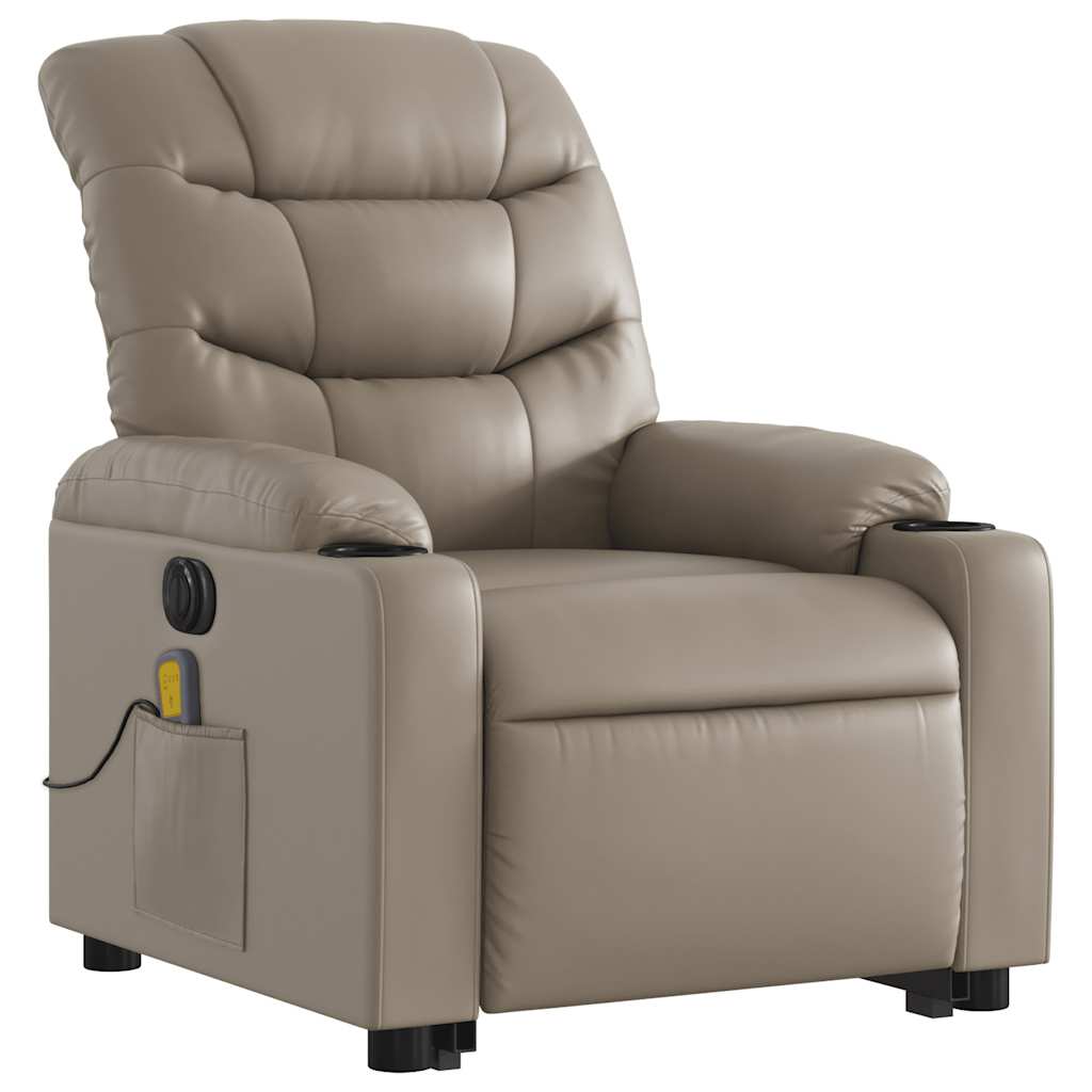 Fauteuil inclinable de massage électrique cappuccino similicuir - XIOS