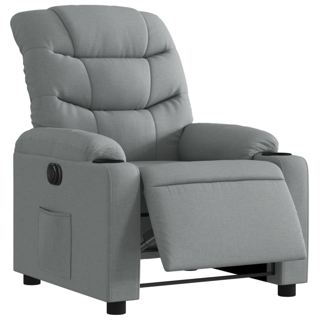 Fauteuil inclinable électrique Gris clair Tissu - XIOS