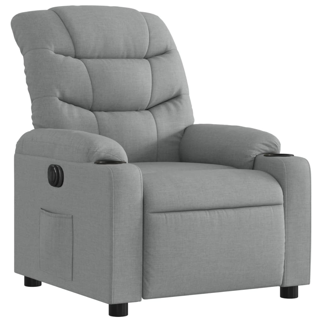 Fauteuil inclinable électrique Gris clair Tissu - XIOS
