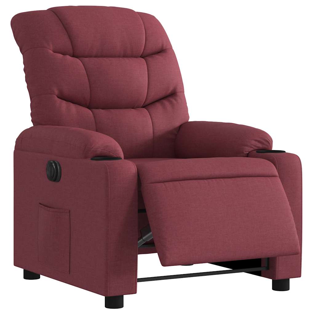 Fauteuil inclinable électrique Rouge bordeaux Tissu - XIOS