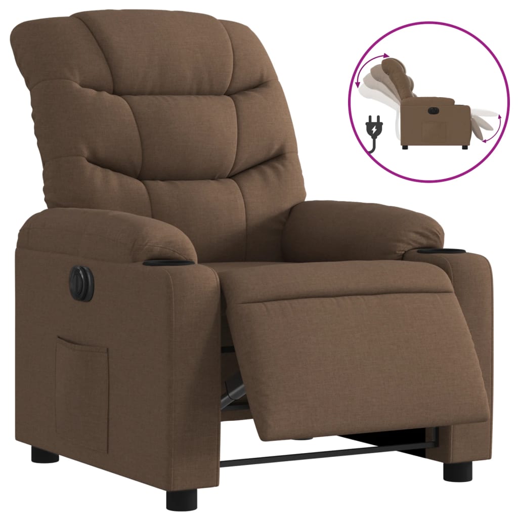 Fauteuil inclinable électrique Marron Tissu - XIOS