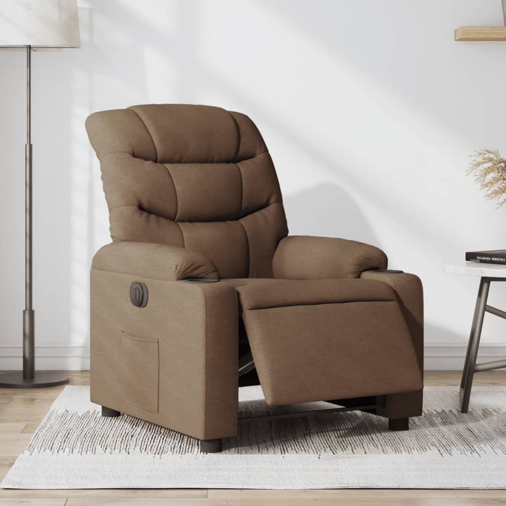 Fauteuil inclinable électrique Marron Tissu - XIOS