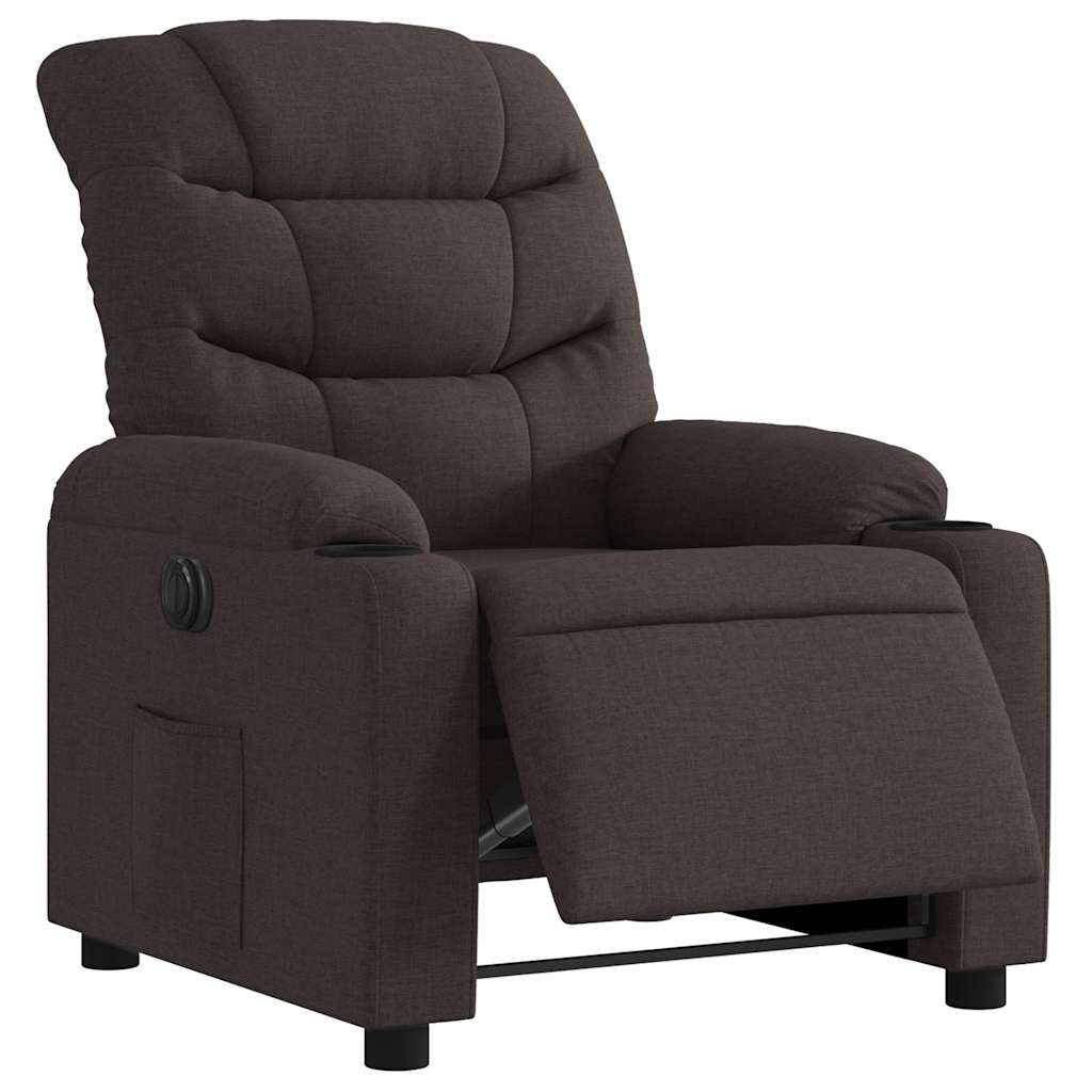 Fauteuil inclinable électrique Marron foncé Tissu - XIOS