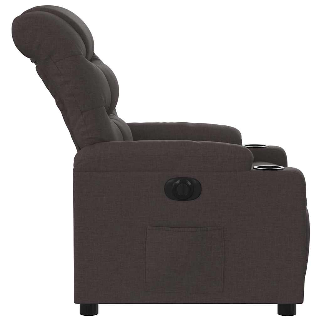 Fauteuil inclinable électrique Marron foncé Tissu