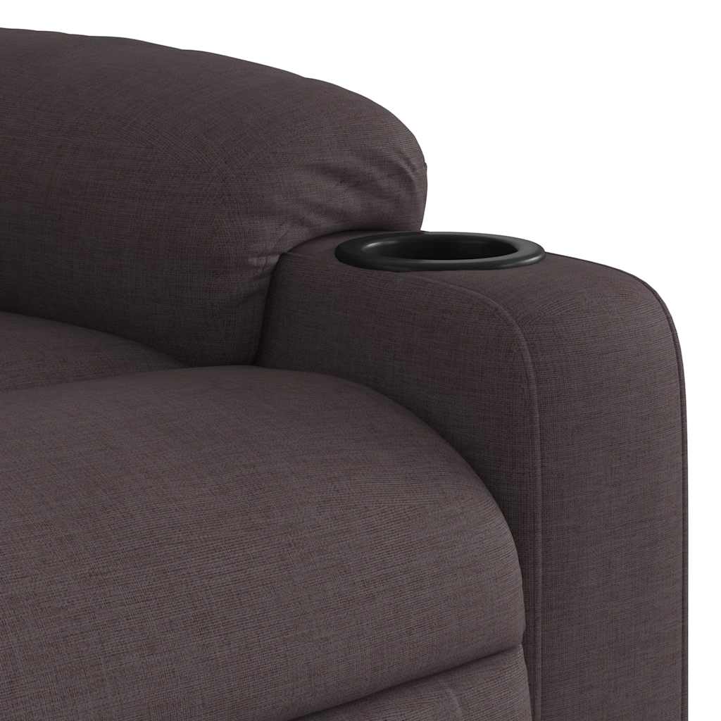 Fauteuil inclinable électrique Marron foncé Tissu