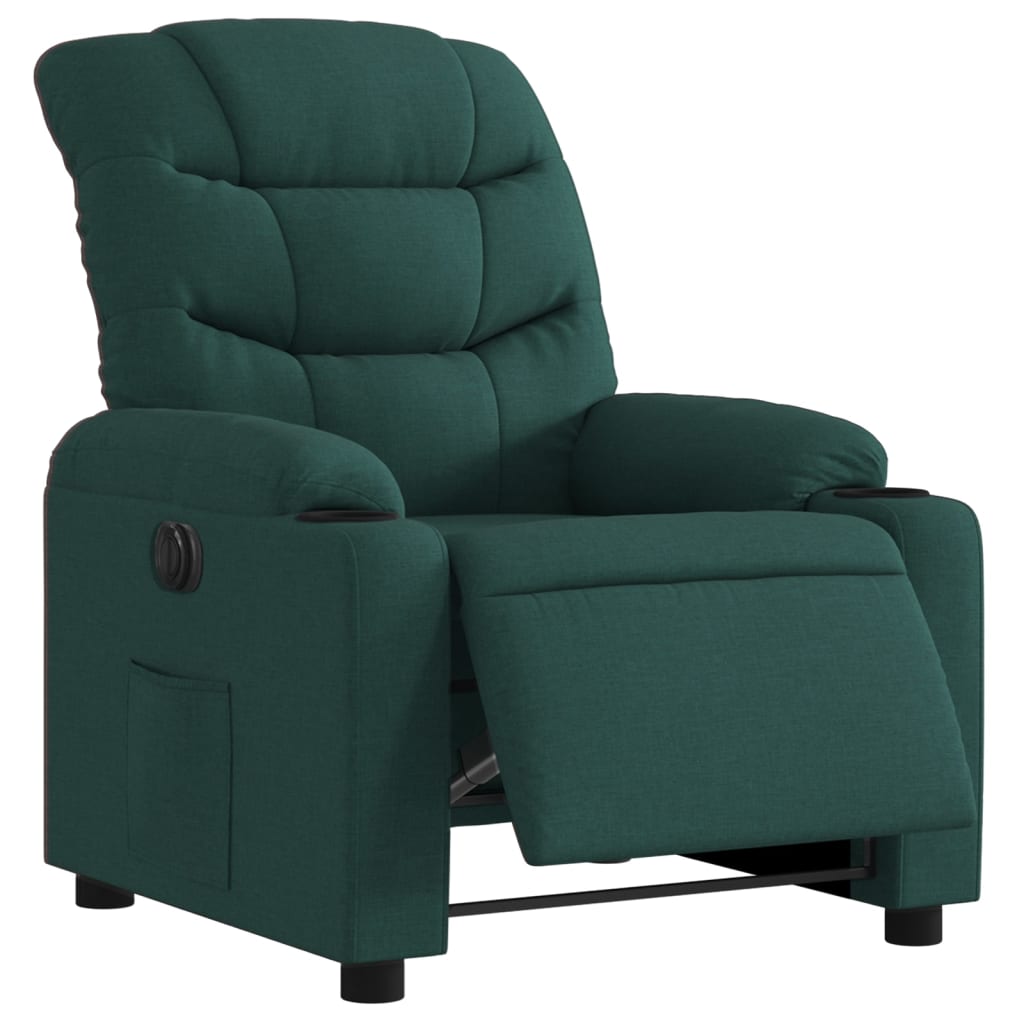 Fauteuil inclinable électrique Vert foncé Tissu - XIOS