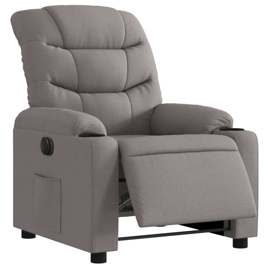 Fauteuil inclinable électrique Taupe Tissu - XIOS