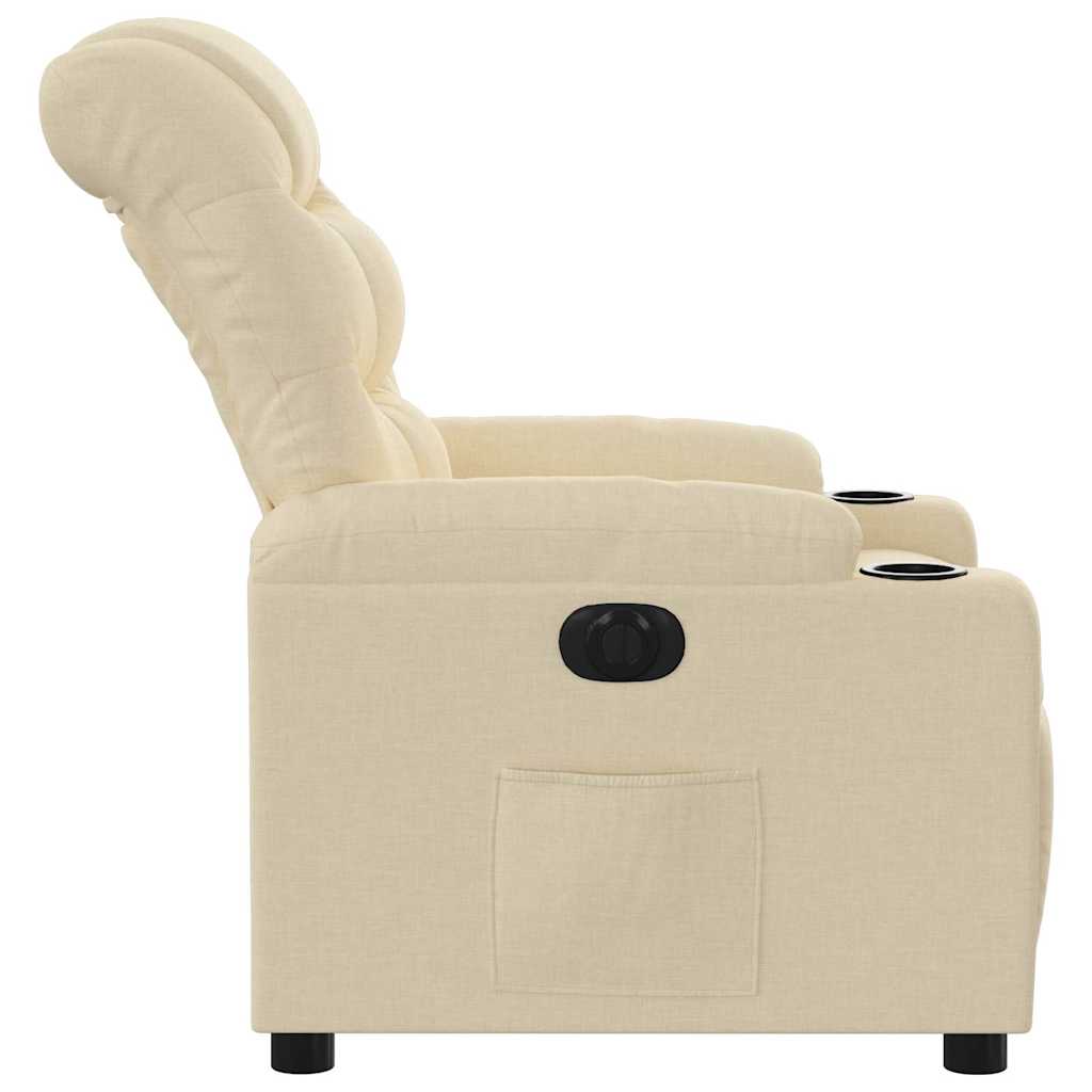 Fauteuil inclinable électrique Crème Tissu - XIOS
