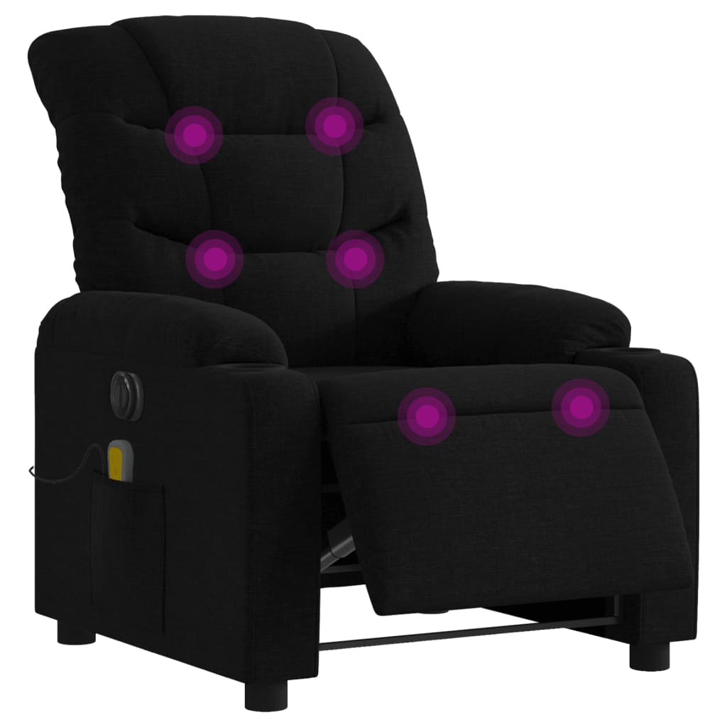 Fauteuil de massage inclinable électrique Noir Tissu - XIOS