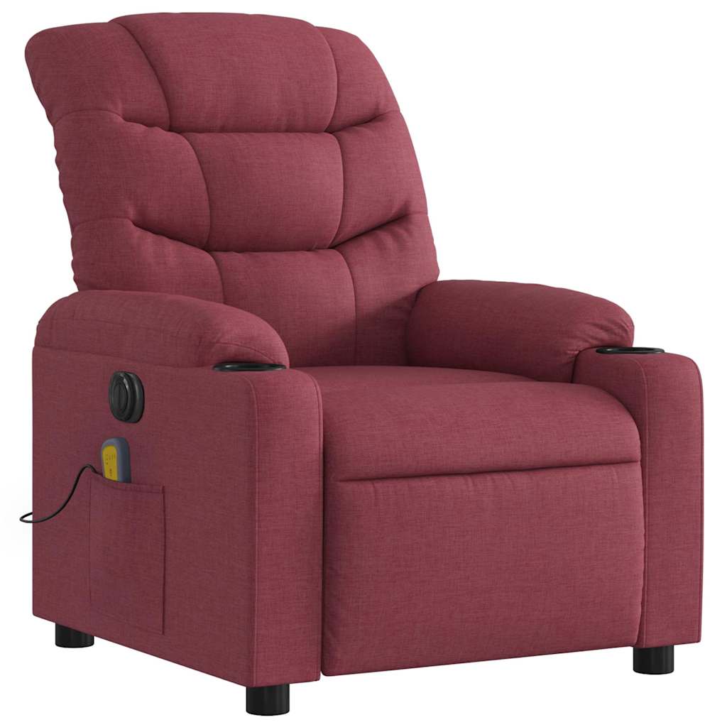 Fauteuil de massage inclinable électrique Rouge bordeaux Tissu - XIOS