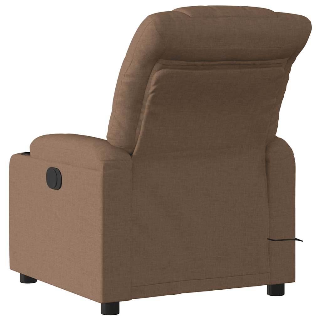 Fauteuil inclinable de massage électrique marron tissu - XIOS