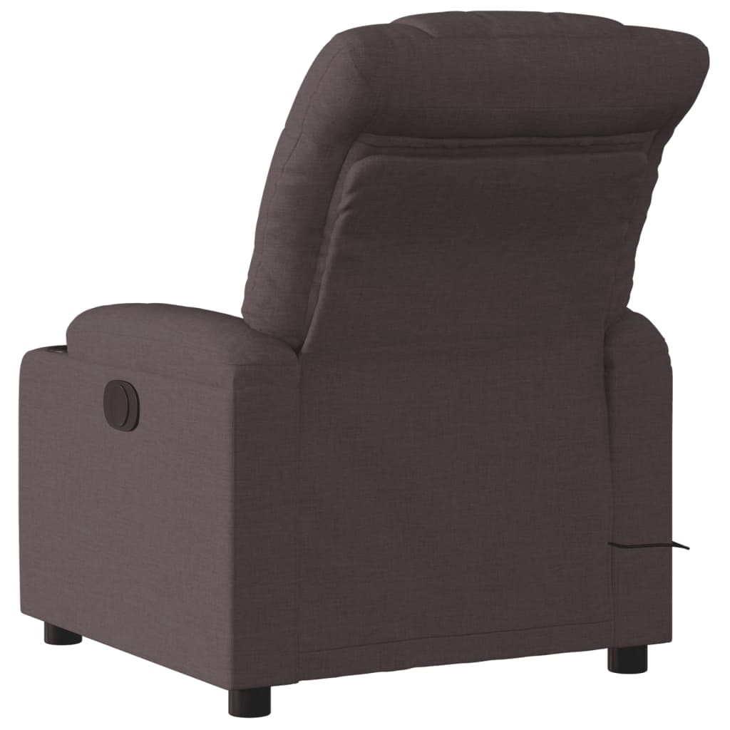 Fauteuil de massage inclinable électrique Marron foncé Tissu - XIOS