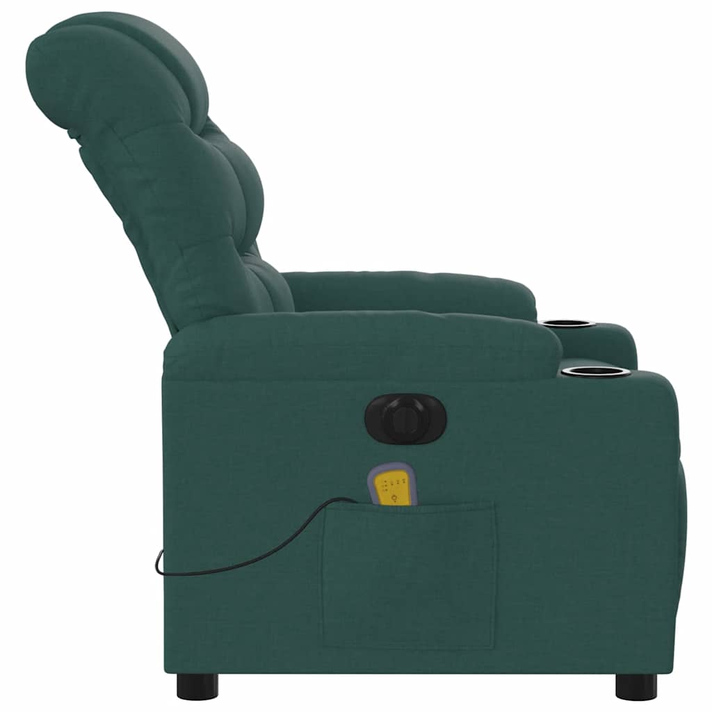 Fauteuil de massage inclinable électrique Vert foncé Tissu - XIOS