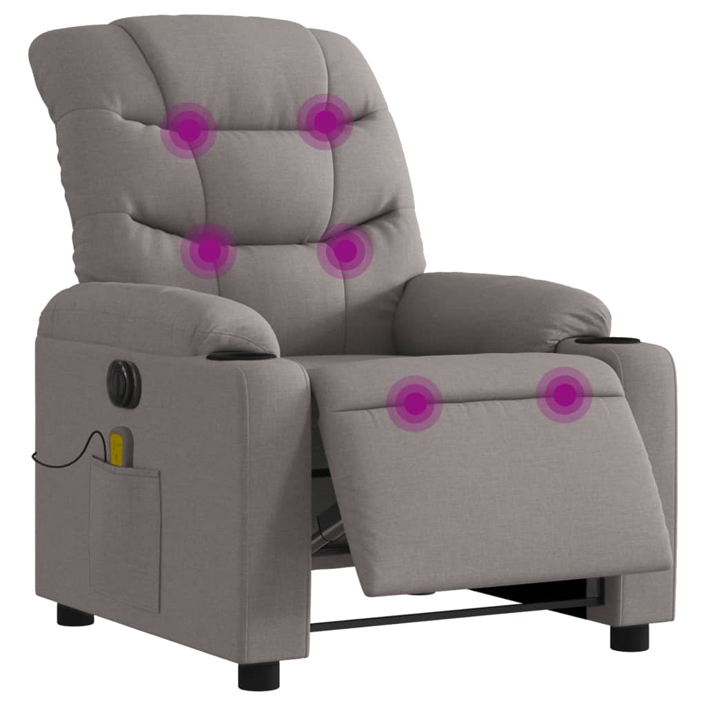 Fauteuil de massage inclinable électrique Taupe Tissu - XIOS