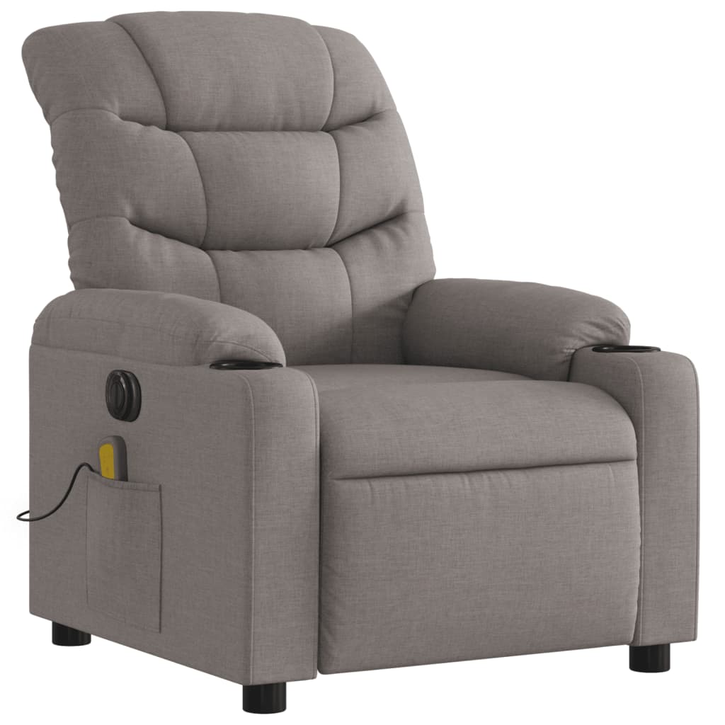 Fauteuil de massage inclinable électrique Taupe Tissu - XIOS