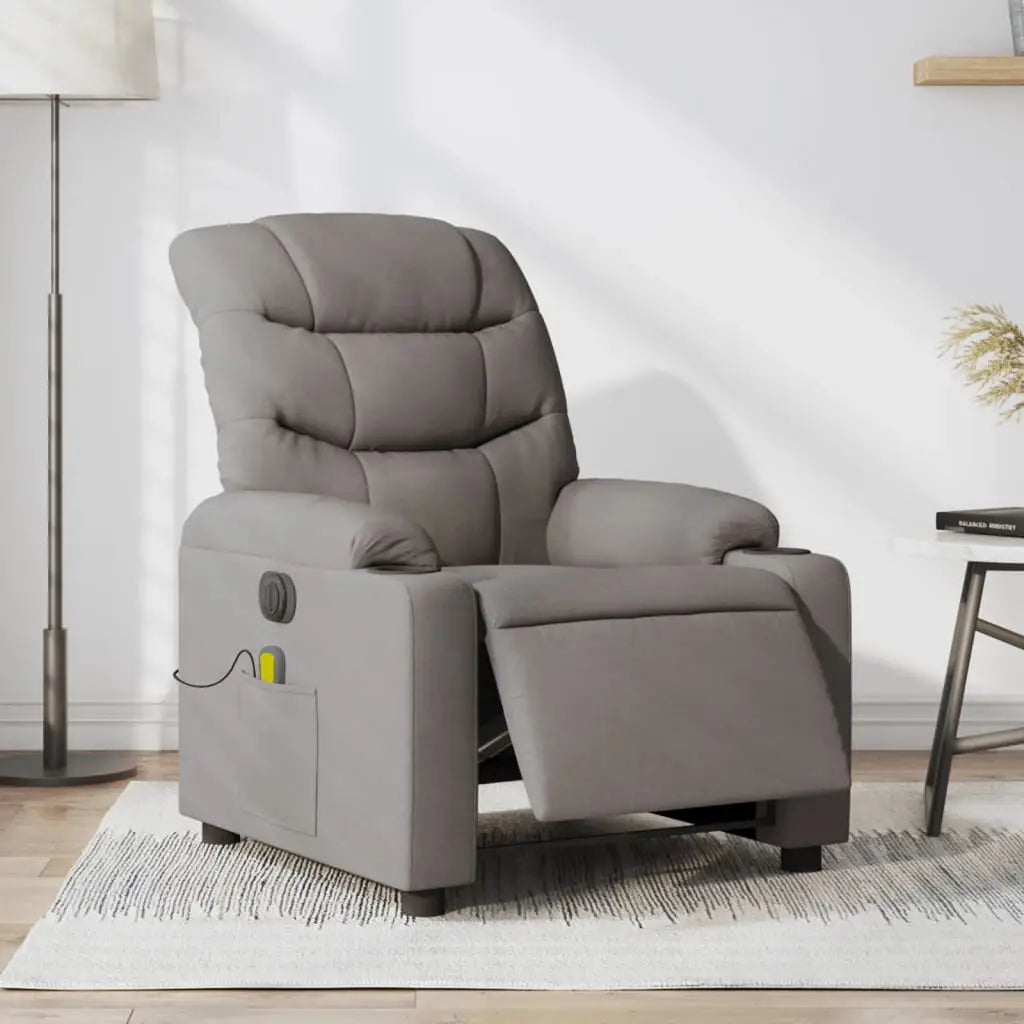 Fauteuil de massage inclinable électrique Taupe Tissu - XIOS