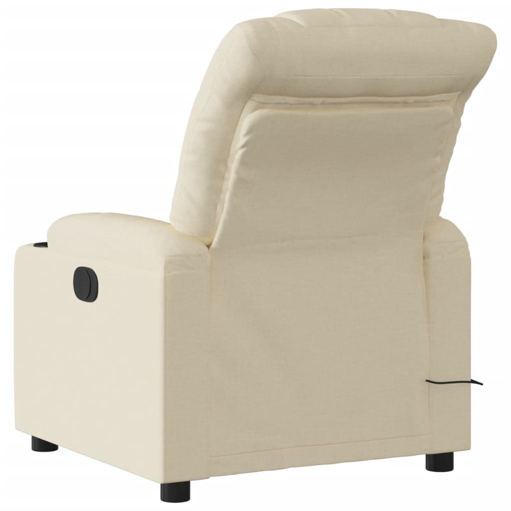 Fauteuil inclinable de massage électrique crème tissu - XIOS