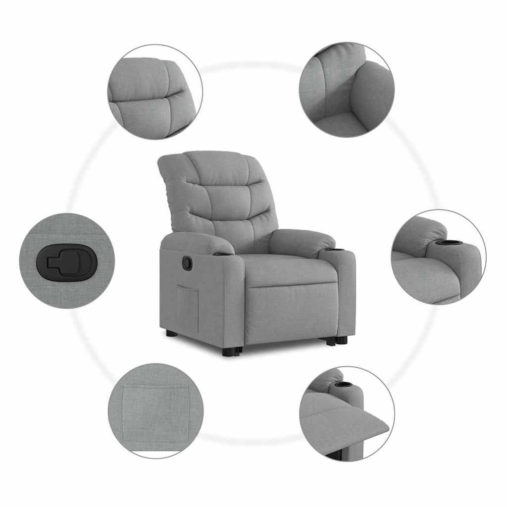 Fauteuil inclinable Gris clair Tissu - XIOS