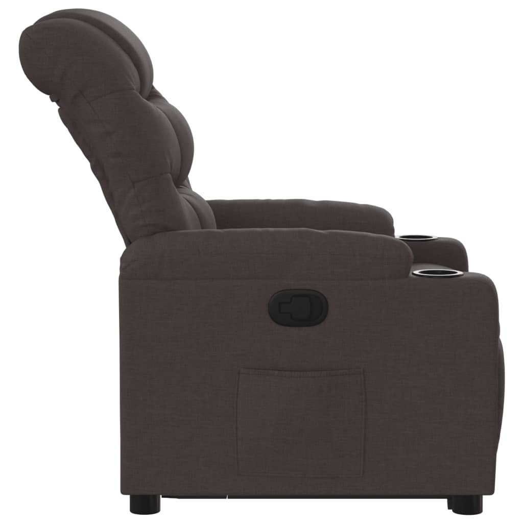 Fauteuil inclinable marron foncé tissu - XIOS