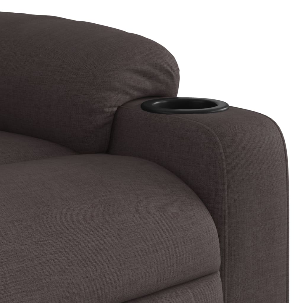Fauteuil inclinable marron foncé tissu - XIOS