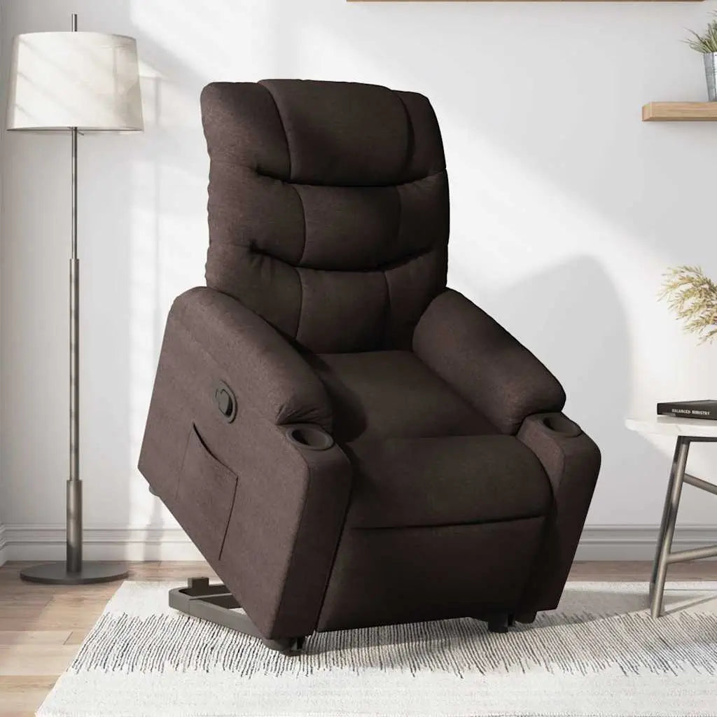 Fauteuil inclinable marron foncé tissu - XIOS