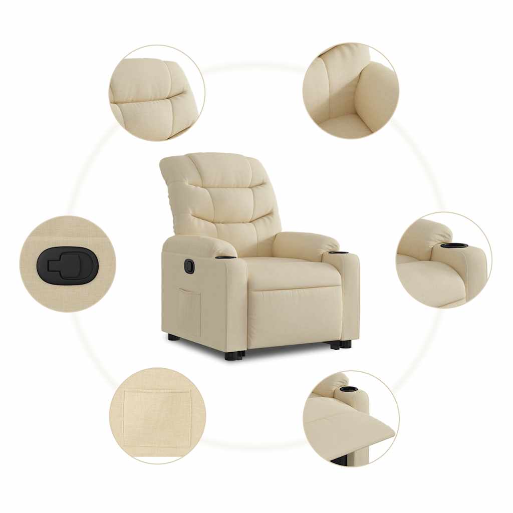 Fauteuil inclinable Crème Tissu - XIOS
