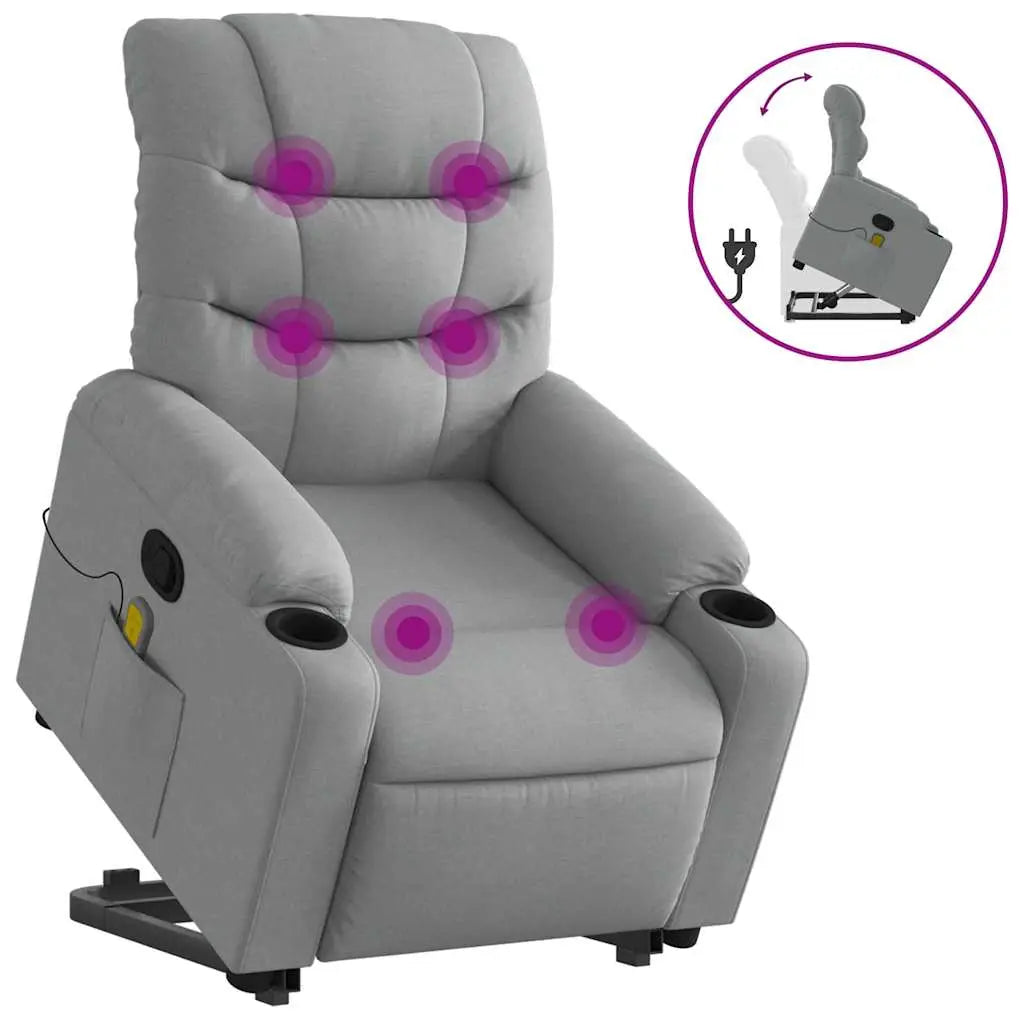 Fauteuil de massage inclinable Gris clair Tissu - XIOS