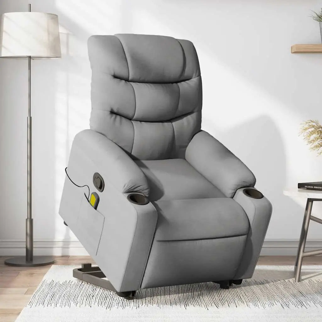 Fauteuil de massage inclinable Gris clair Tissu - XIOS