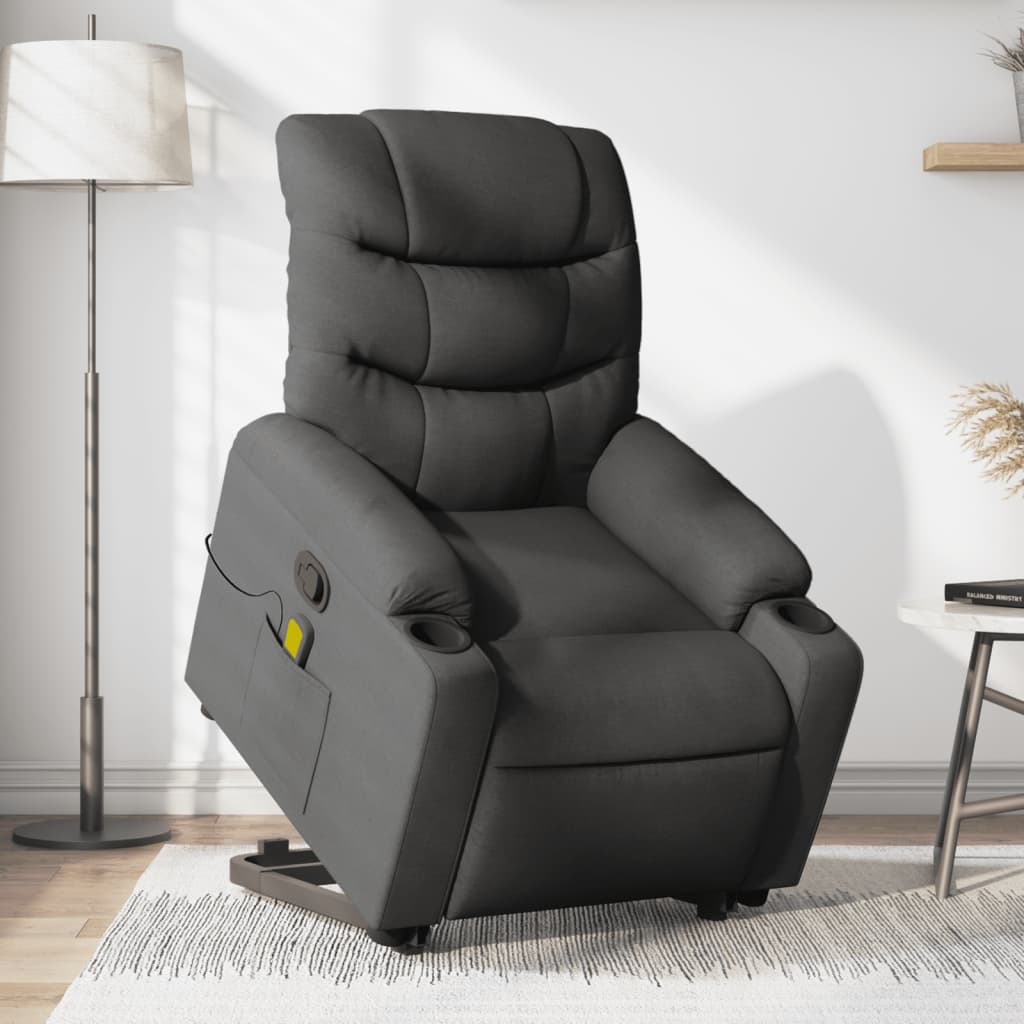 Fauteuil de massage inclinable Gris foncé Tissu - XIOS