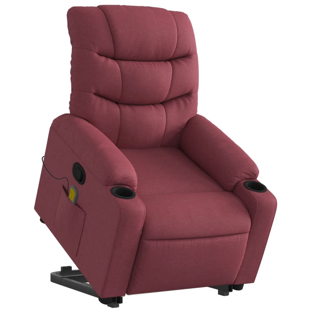 Fauteuil inclinable de massage Rouge bordeaux Tissu - XIOS