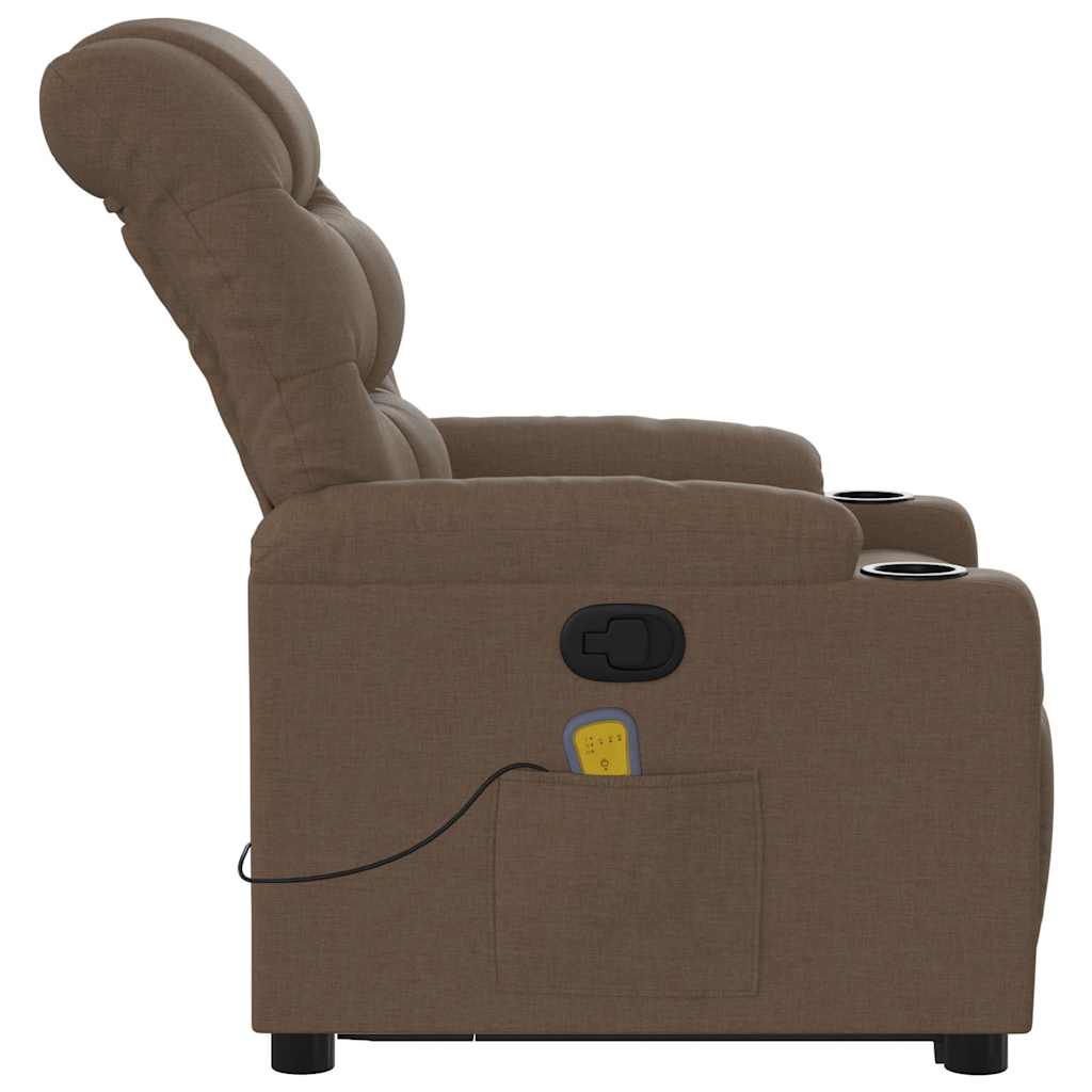 Fauteuil de massage inclinable Marron Tissu