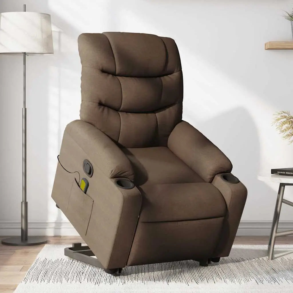 Fauteuil de massage inclinable Marron Tissu - XIOS